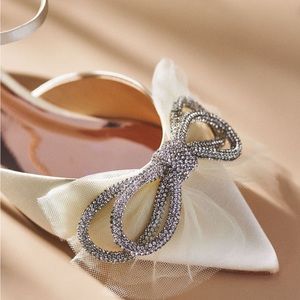 Badgley Mischka Sabrina Tulle Bow Pointed Flats